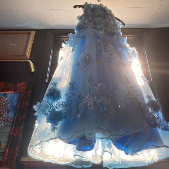 couture floral gown measurements in description (kid size) - Picture 10 of 17